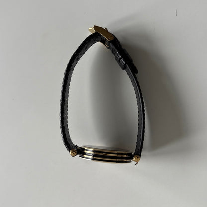 Gucci 1990s Black Round Dial Gold-Plated Sherry Watch (Large)