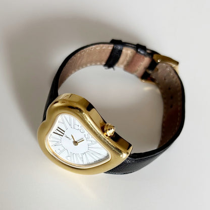 Yves Saint Laurent 1990s Heart Shaped Dial Gold Plated Watch