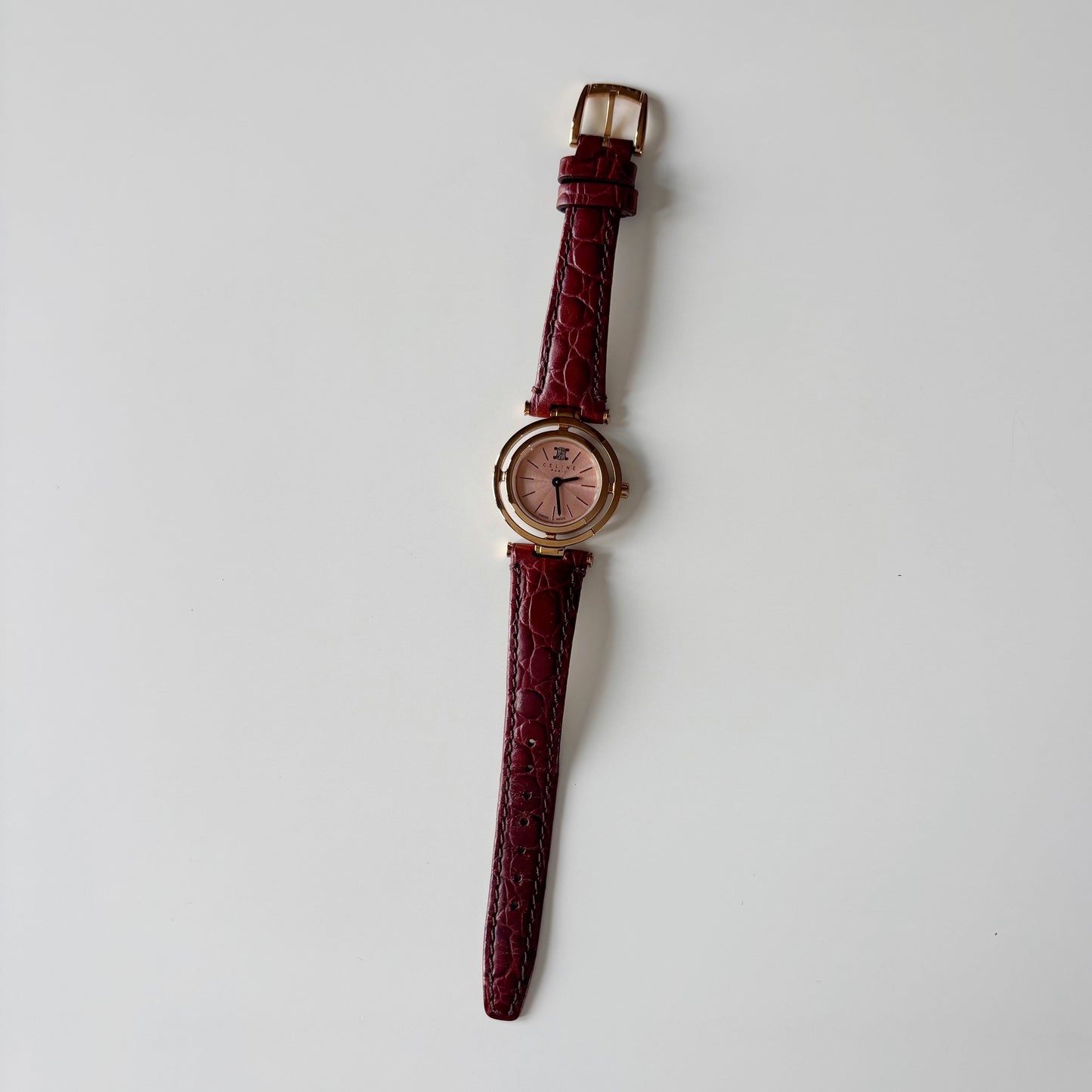 Celine Early 2000s  Round Dial Gold Plated Watch