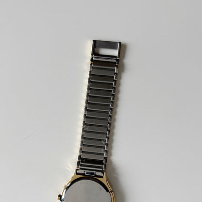 Yves Saint Laurent 1990s Round Dial Two Tone Gold Plated Watch (Large)
