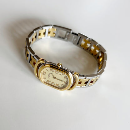 Hermes 1990s Rallye Two Tone Watch
