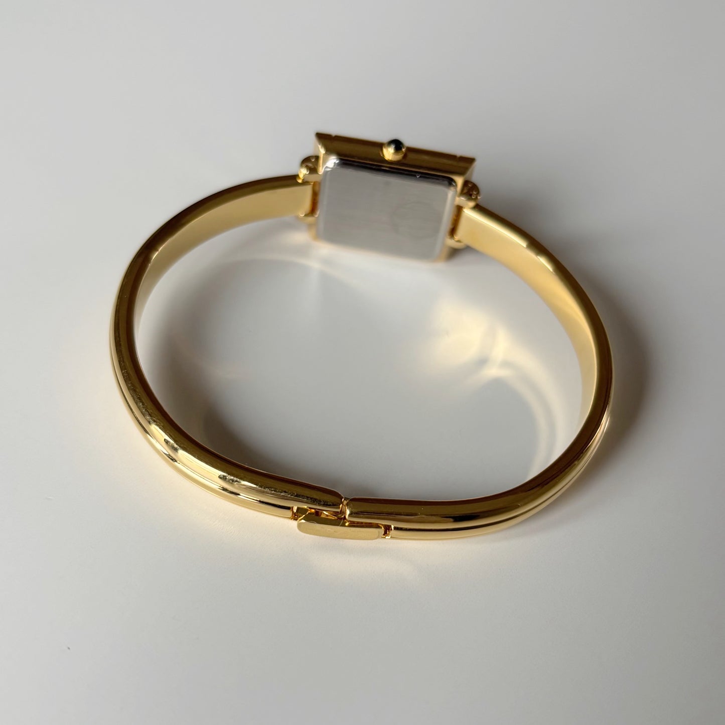 Yves Saint Laurent 1990s Seashell Dial Gold Plated Bangle Watch