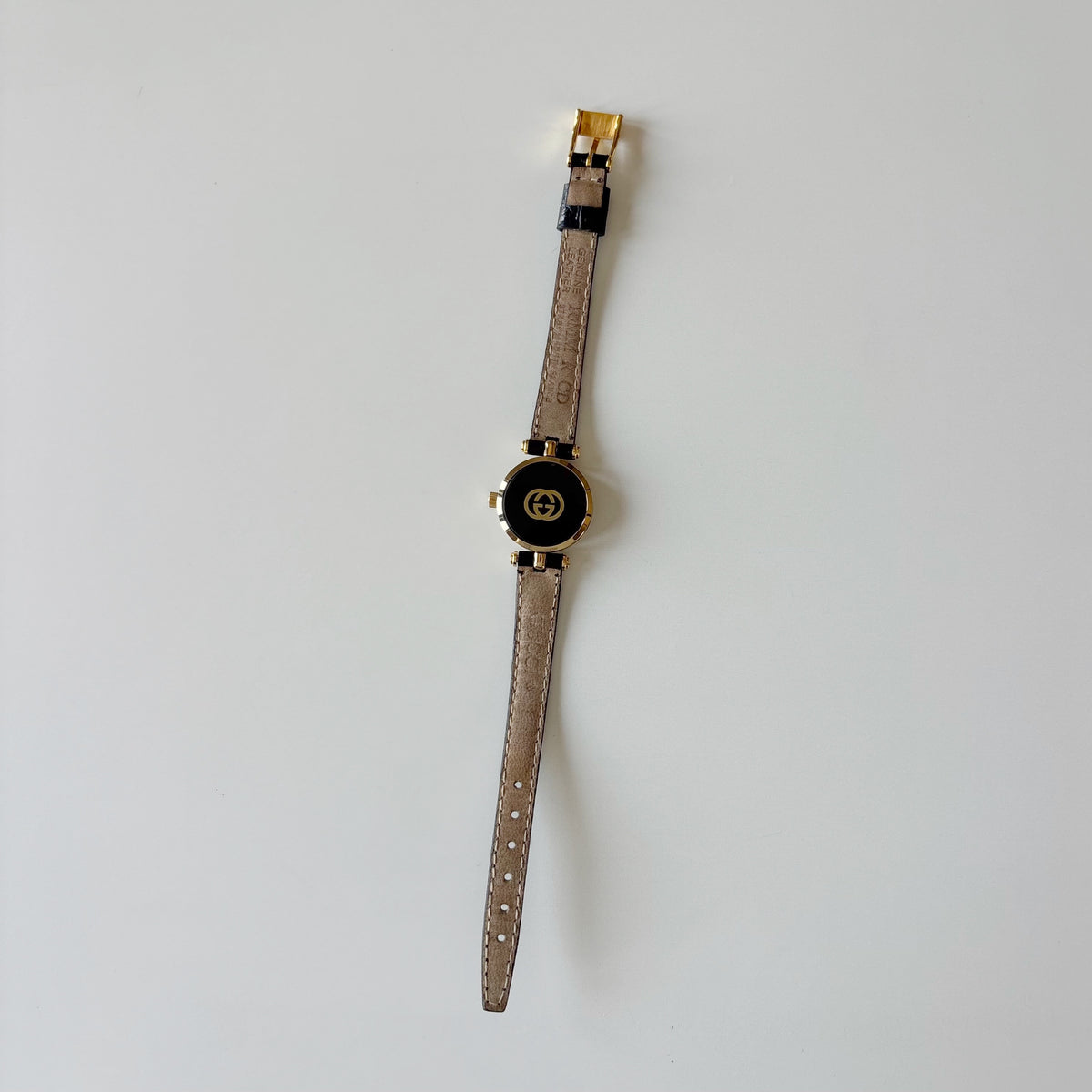 Gucci 1990s Round Dial Gold Plated Watch