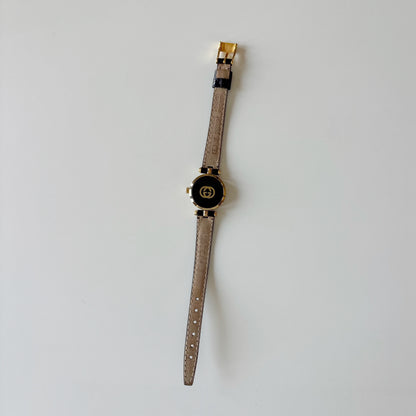 Gucci 1990s Round Dial Gold Plated Watch