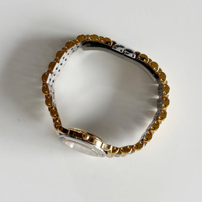 Burberry 1990s Round Dial Two Tone Watch