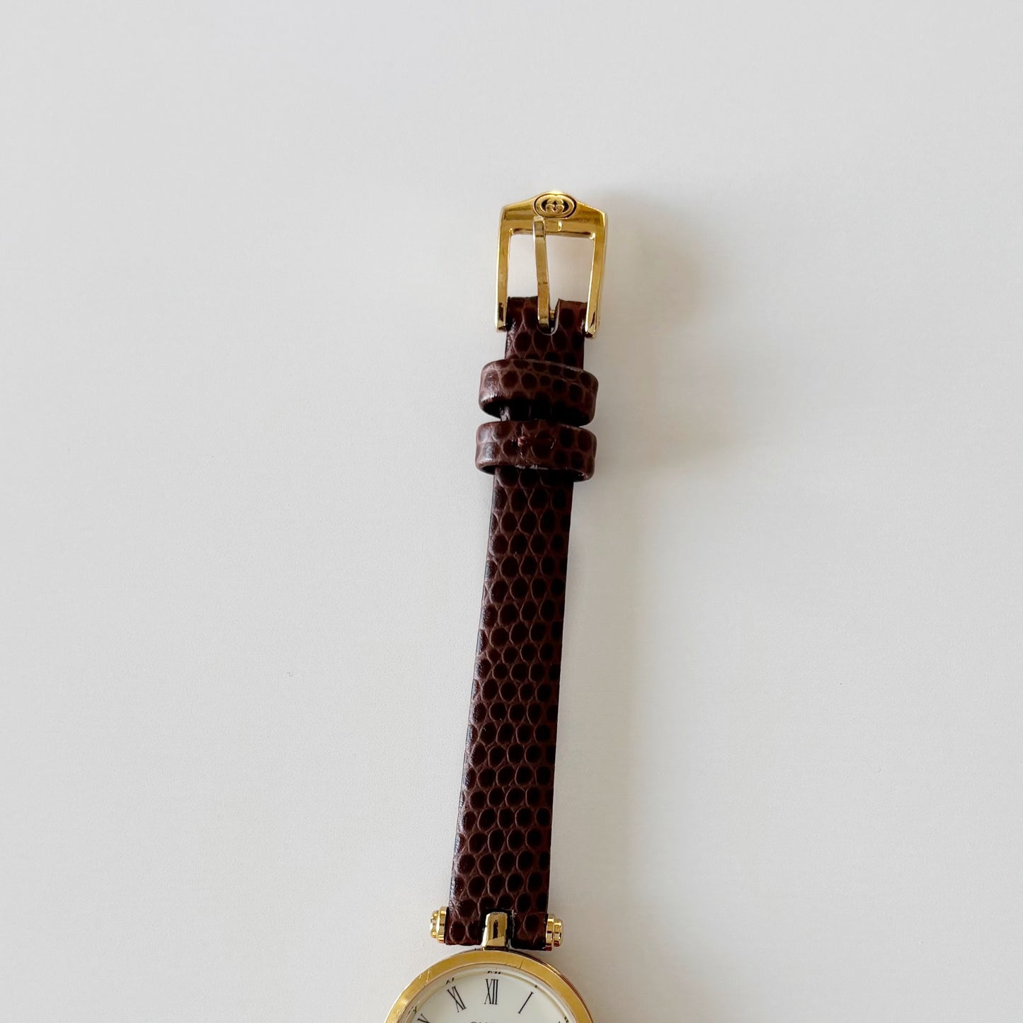 Gucci 1980s Sherry Round Dial Gold Plated Watch