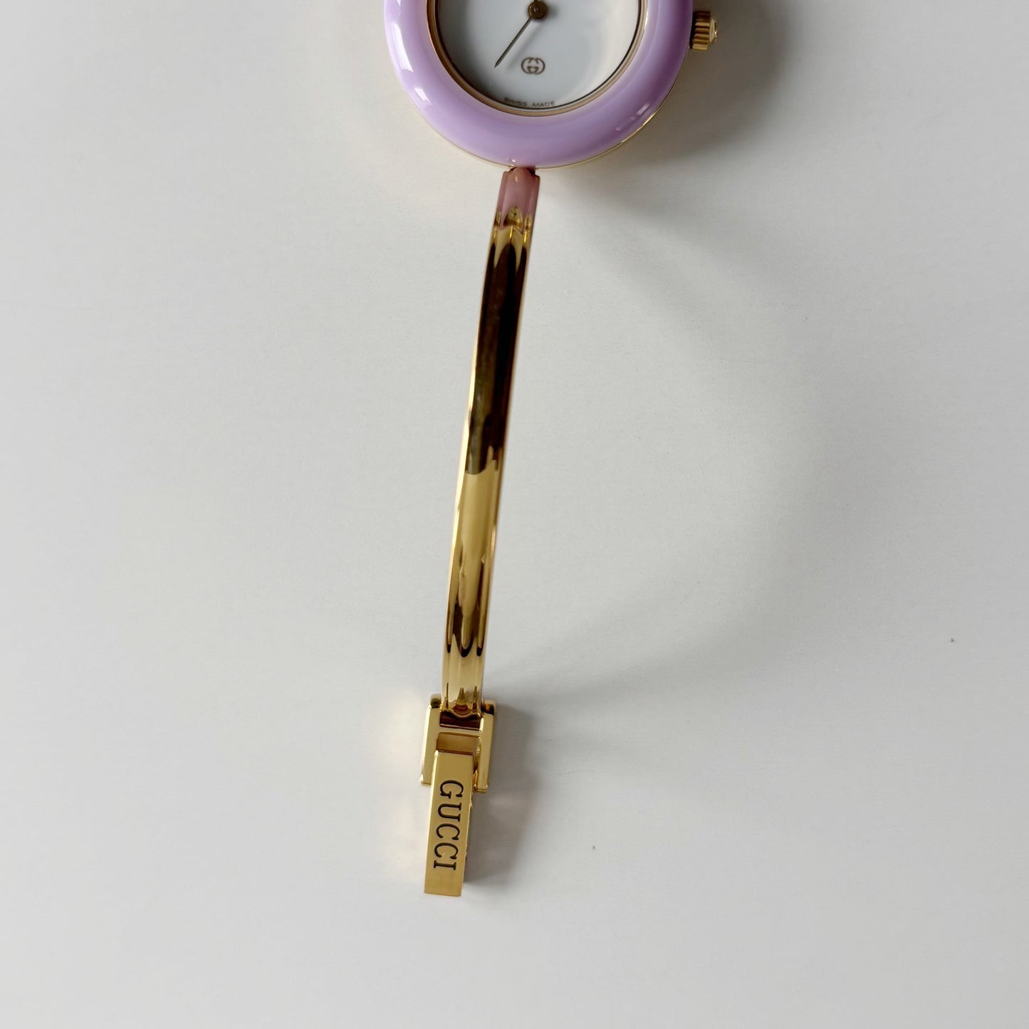 Gucci 1990s Interchangeable Bezel Gold Plated Bangle Watch with 12 bezels, case