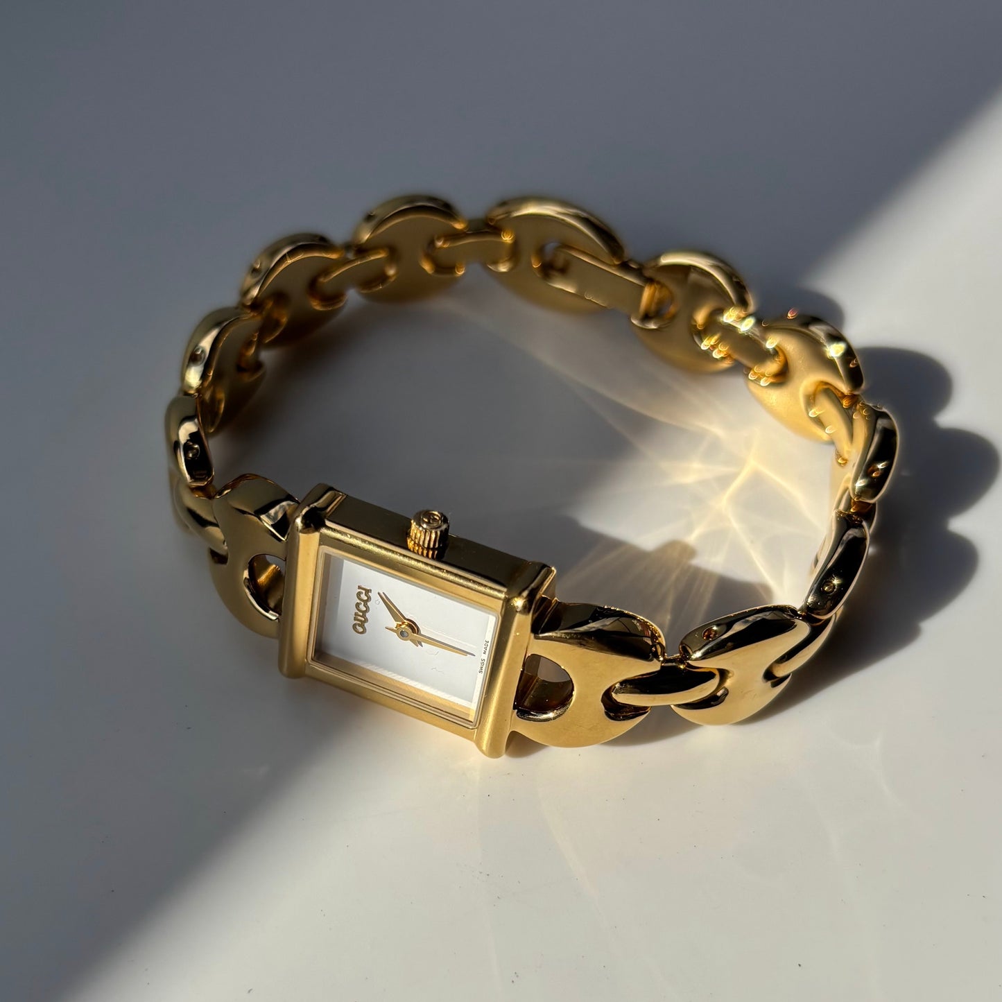 Gucci 1990s Interchangeable Strap Gold Plated Watch