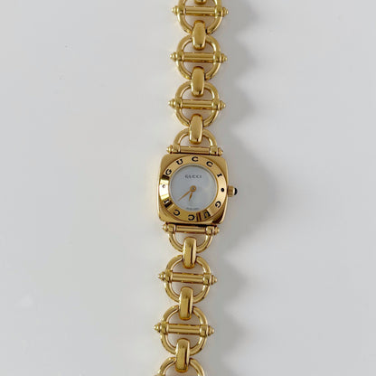 Gucci 1990s Seashell Dial Gold Plated Watch