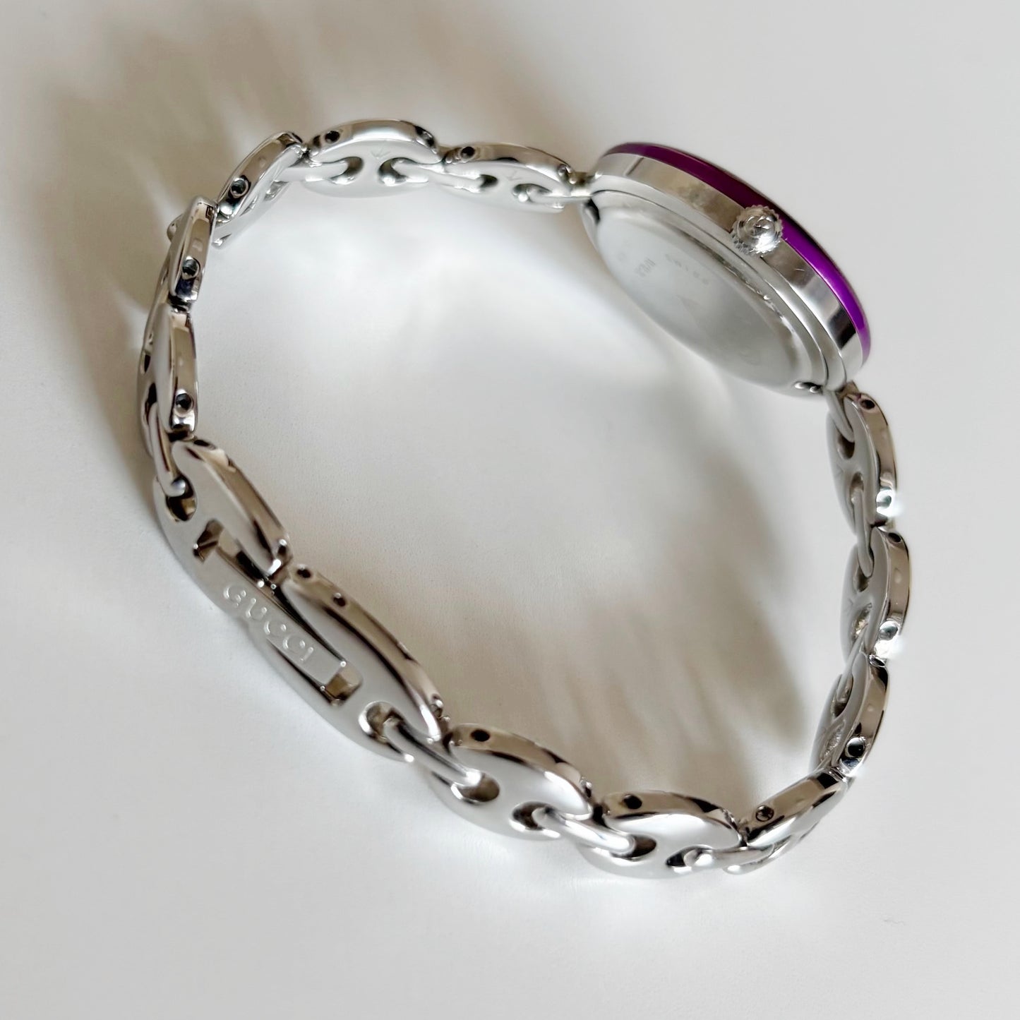 Gucci 1990s Interchangeable Bezel Stainless steel Silver Watch with 6 bezels, case (167mm)