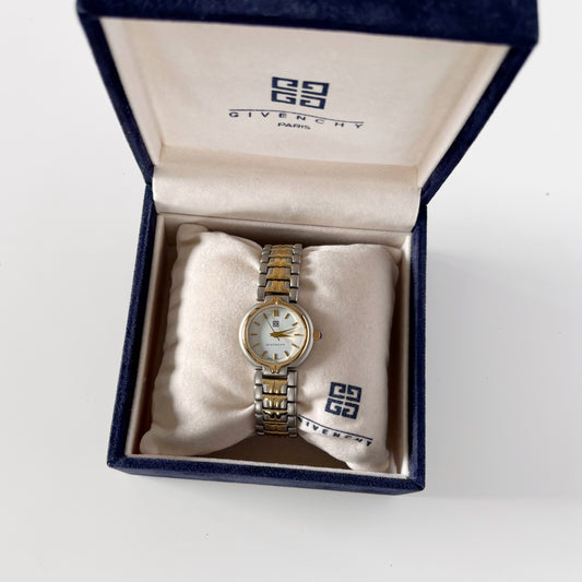 Givenchy 1990s Two Tone Round Dial Watch