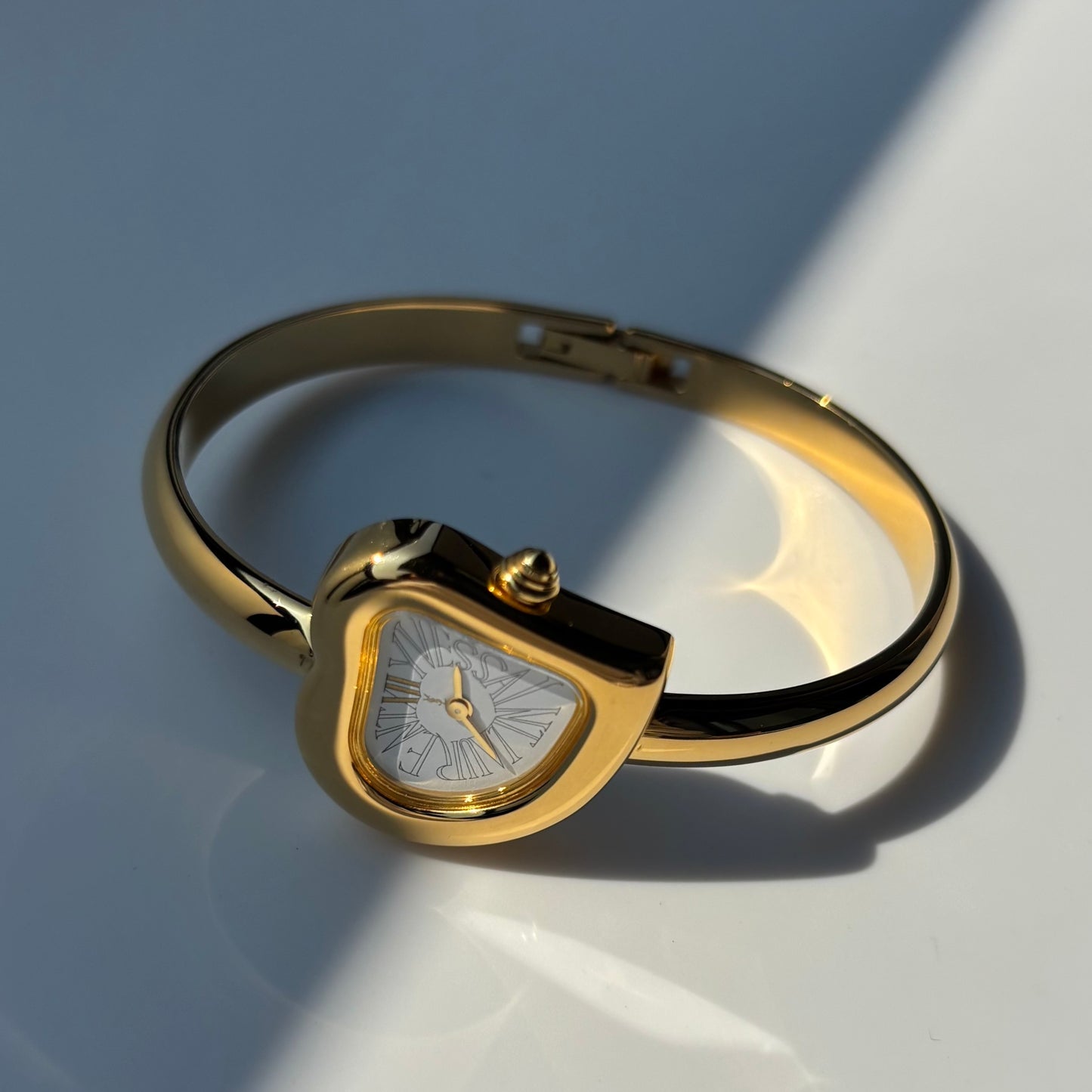 Yves Saint Laurent 1990s Heart Shaped Dial Gold Plated Watch