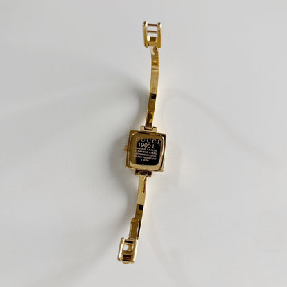 Gucci 1990s Square Dial Gold Plated Bangle Watch (Small)