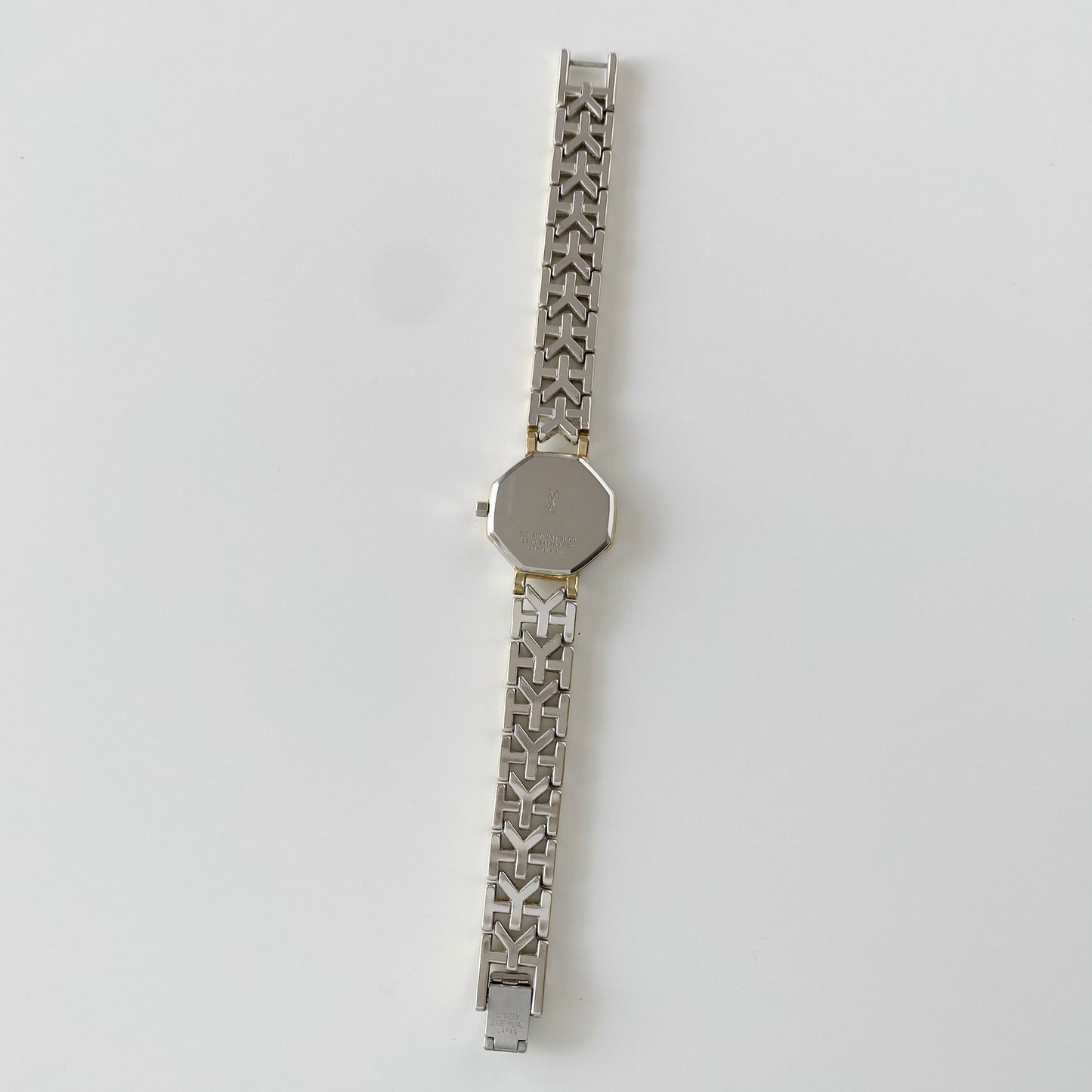 Yves Saint Laurent 1990s Octagon Two Tone Watch