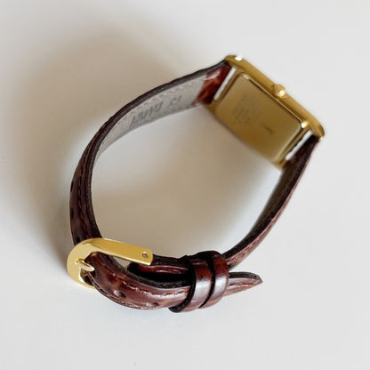 Yves Saint Laurent 1990s Tank Gold Plated Watch