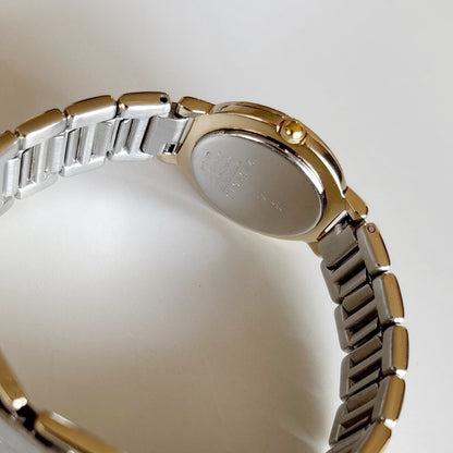 Yves Saint Laurent 1990s Round Dial Two Tone Gold Plated Watch