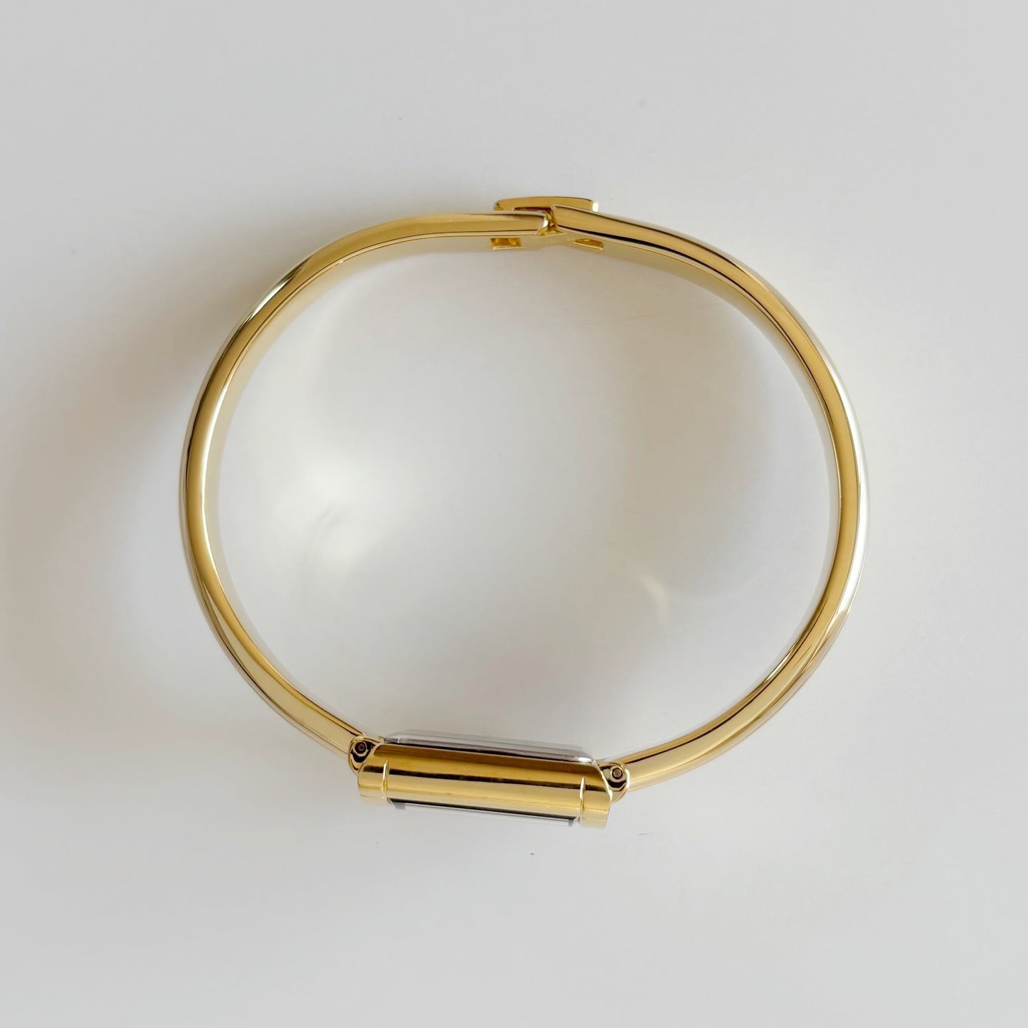 Yves Saint Laurent 1990s Green Dial Gold Plated Bangle Watch