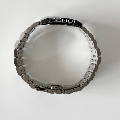 Fendi 1990s Seashell Dial Tank Stainless steel Watch