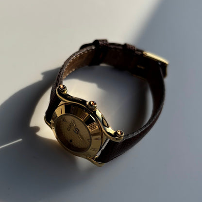 Gucci 1990s Gold Dial Gold Plated Watch