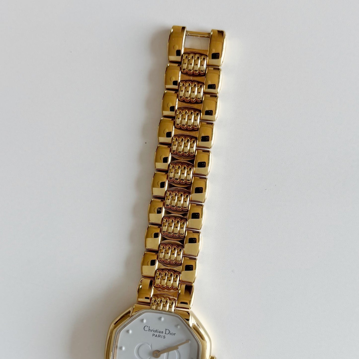 Dior 1990s Octagon Gold Plated Watch