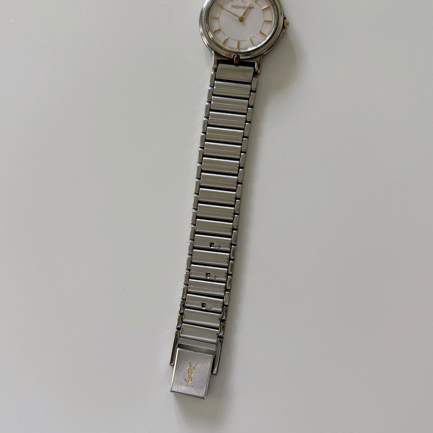 Yves Saint Laurent 1990s Silver Round Watch