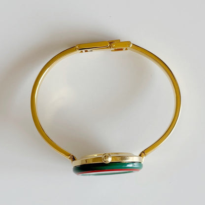 Gucci 1990s Interchangeable Bezel Gold Plated Watch with 12 bezels, case (Small)