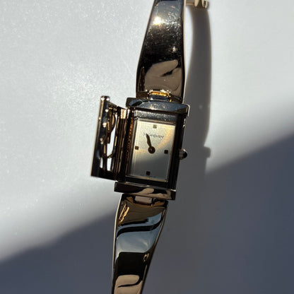 Yves Saint Laurent 1990s Peek-A-Boo Gold Plated Bangle Watch