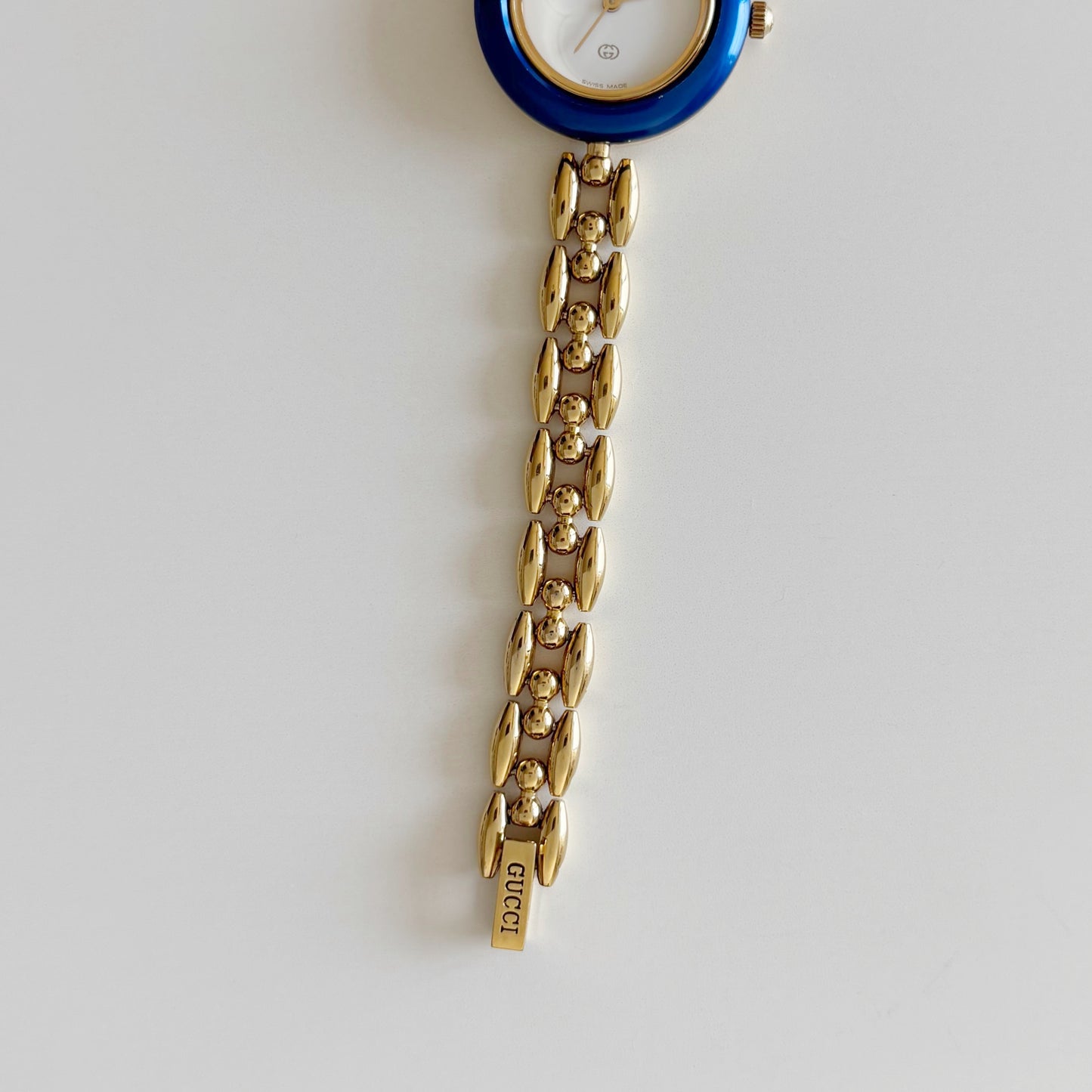 Gucci 1990s Interchangeable Bezel Gold Plated Watch with 6 bezels, case (167mm)