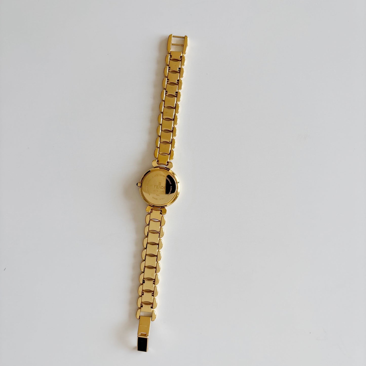 Fendi 1990s Seashell Dial Gold Plated Watch