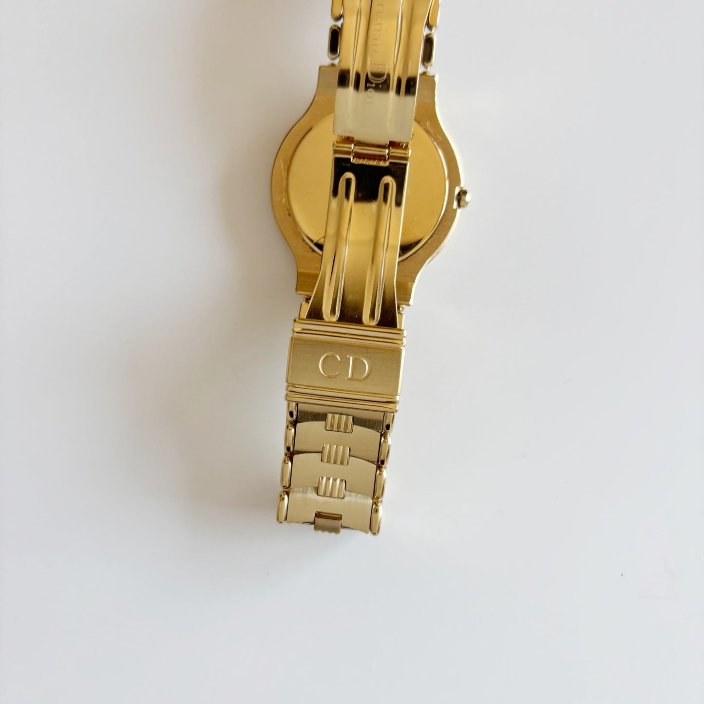 Dior 1990s Date Round Dial Gold Plated Watch (Large)