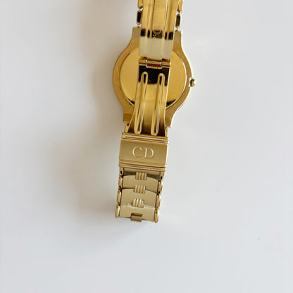 Dior 1990s Date Round Dial Gold Plated Watch (Large)