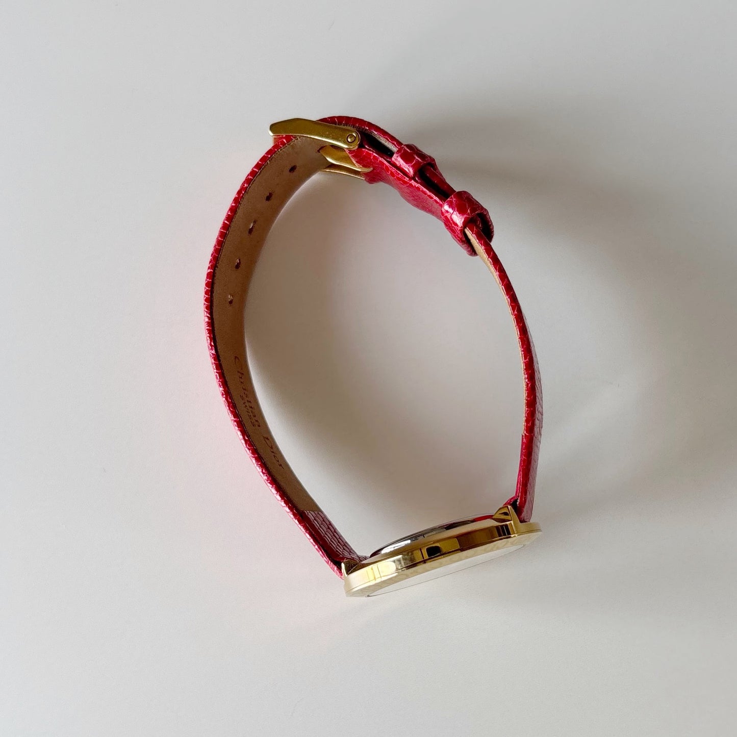 Dior 1990s Round Dial Gold Plated Watch