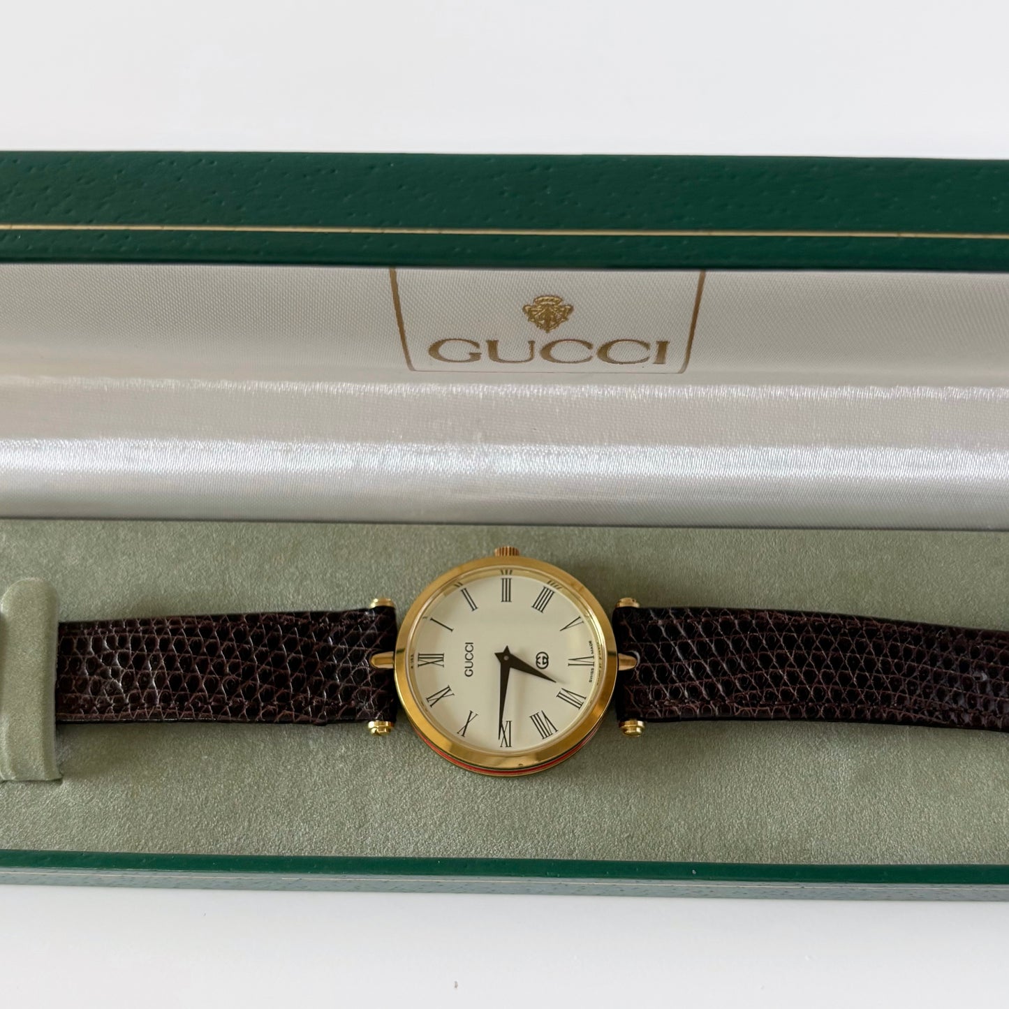 Gucci 1980s Sherry Round Dial Gold Plated Watch (Large)