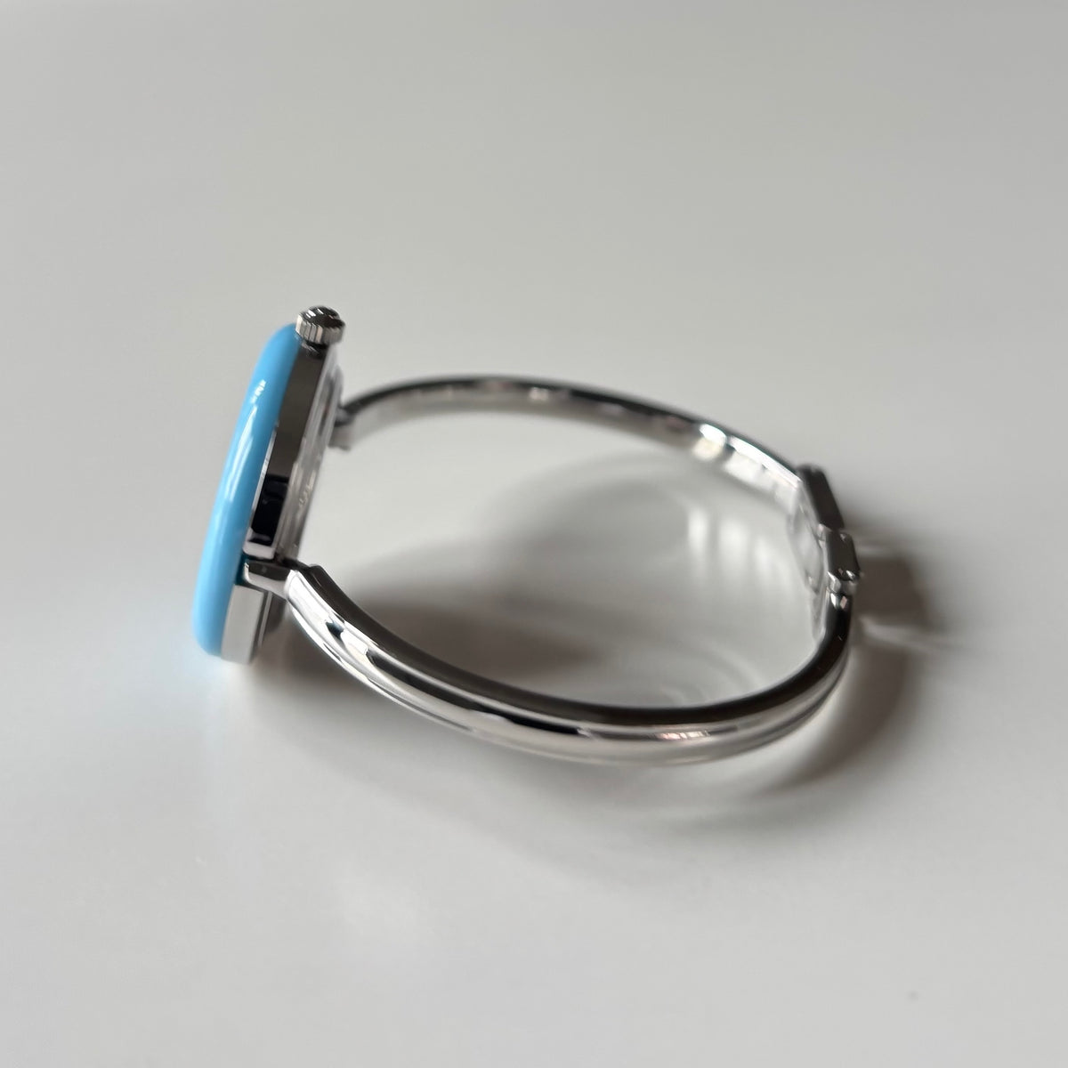 Gucci 1990s Interchangeable Bezel Stainless steel Bangle Watch with 12 bezels, case (Small)