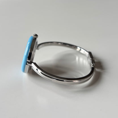Gucci 1990s Interchangeable Bezel Stainless steel Bangle Watch with 12 bezels, case (Small)