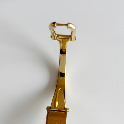 Gucci 1990s Seashell Gold Plated Bangle Watch