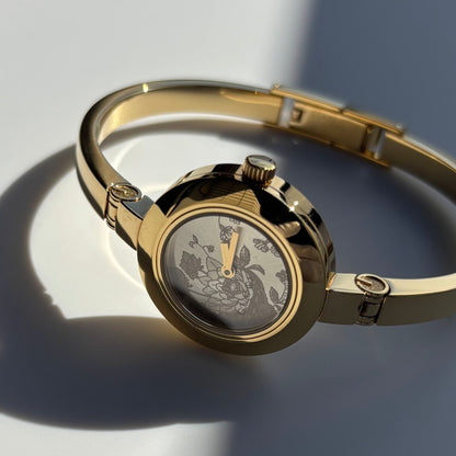 Gucci Early 2000s Gold Plated Bangle Watch