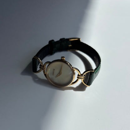 Gucci 1990s Seashell Dial Horsebit Watch