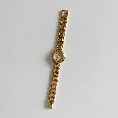 Fendi 1990s Seashell Dial Gold Plated Watch