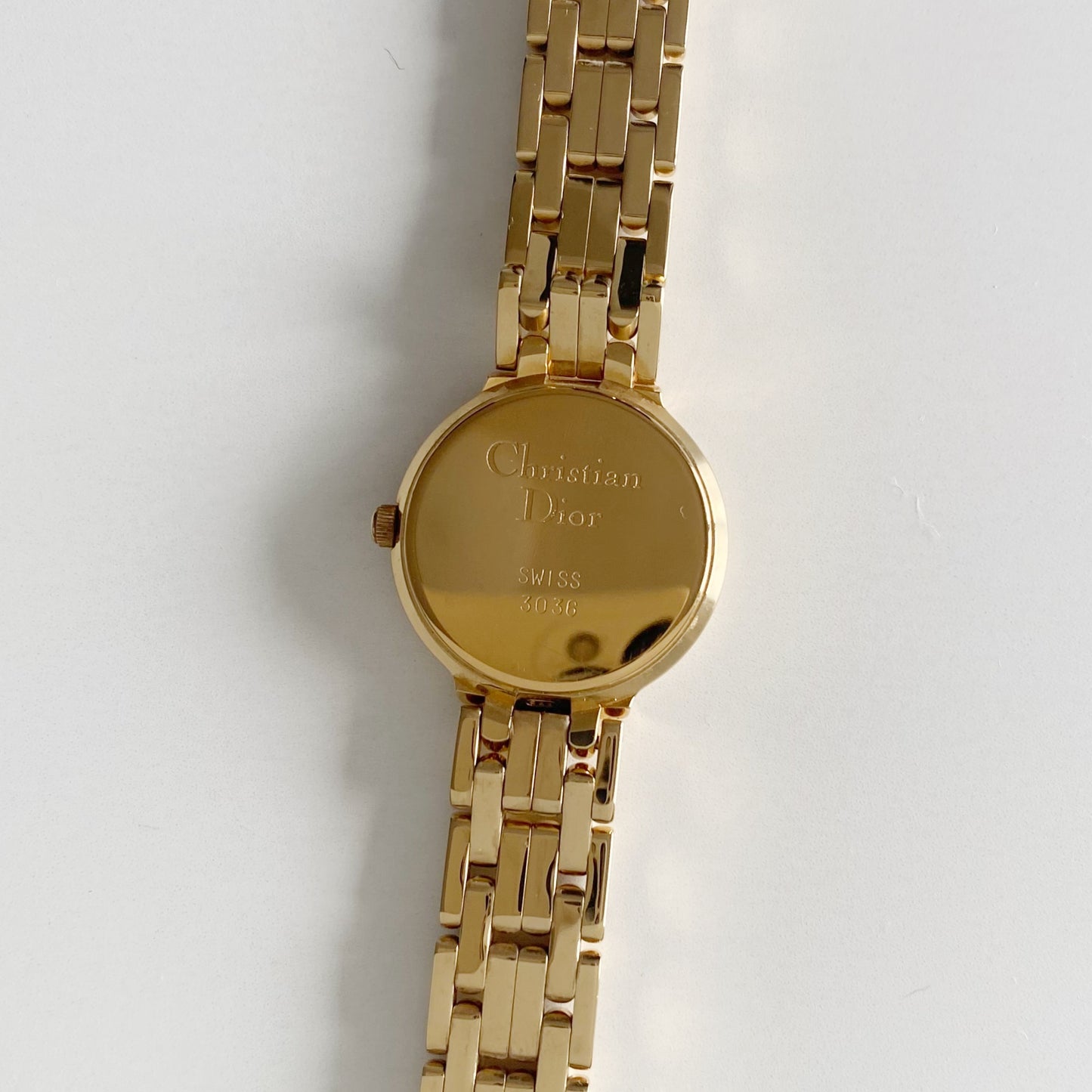 Dior 1990s Round Dial Gold Plated Watch