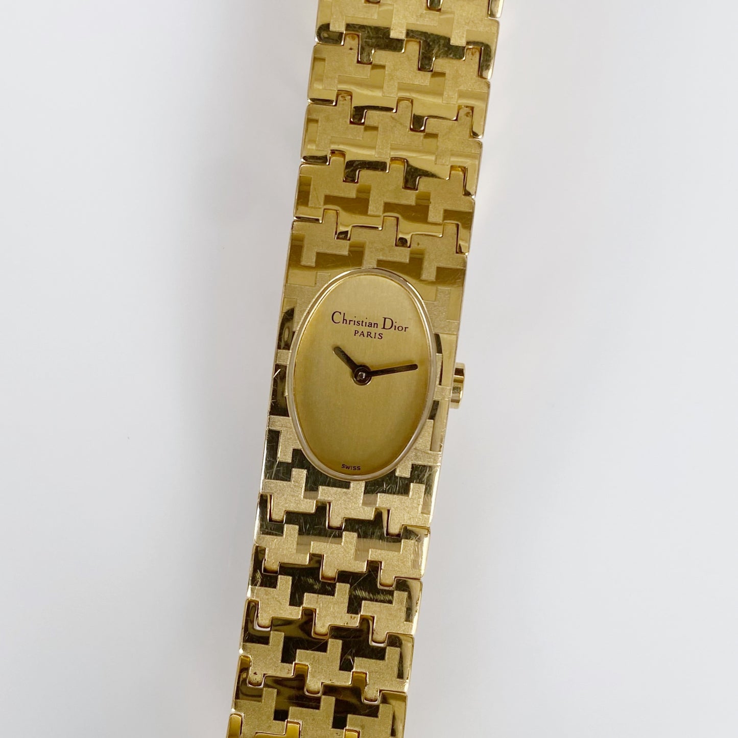 Dior Miss Dior Early 2000s Gold Plated Oval Watch