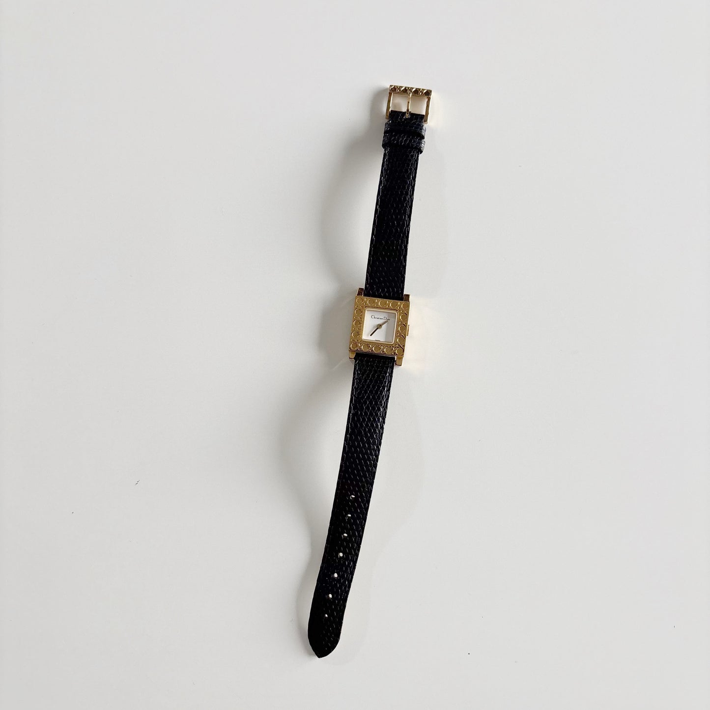 Dior 1990s La Parisienne Interchangeable Strap Gold Plated Watch with 3 straps, case