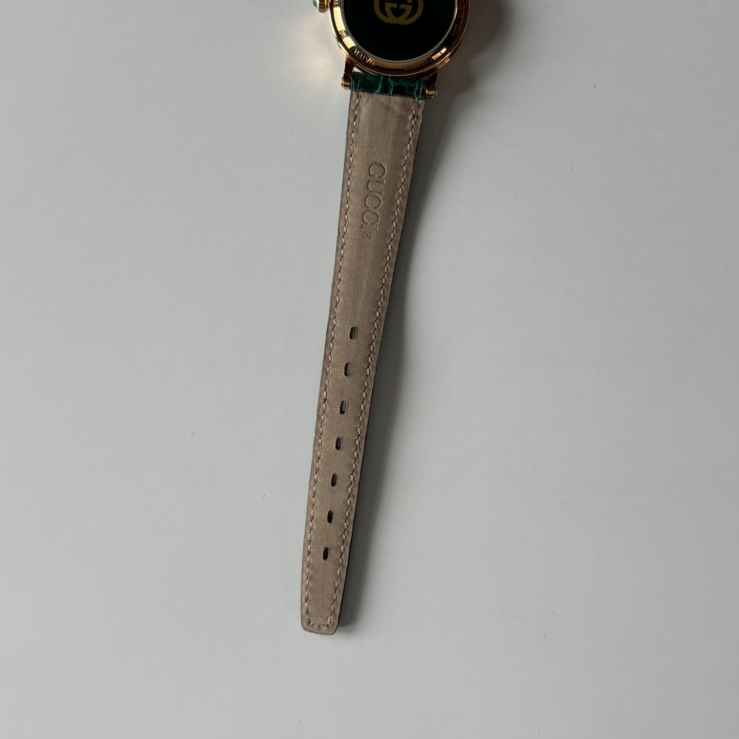 Gucci 1990s Date Round Dial Gold Plated Watch