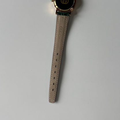 Gucci 1990s Date Round Dial Gold Plated Watch