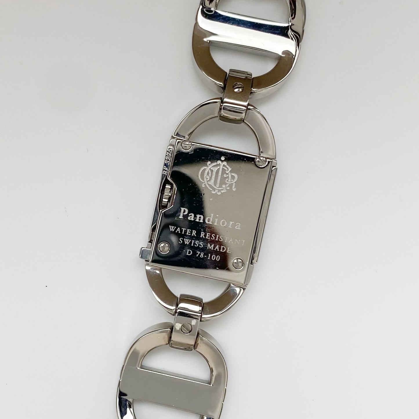 Dior Early 2000s Pandiora Mirrored Silver Watch