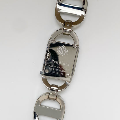 Dior Early 2000s Pandiora Mirrored Silver Watch