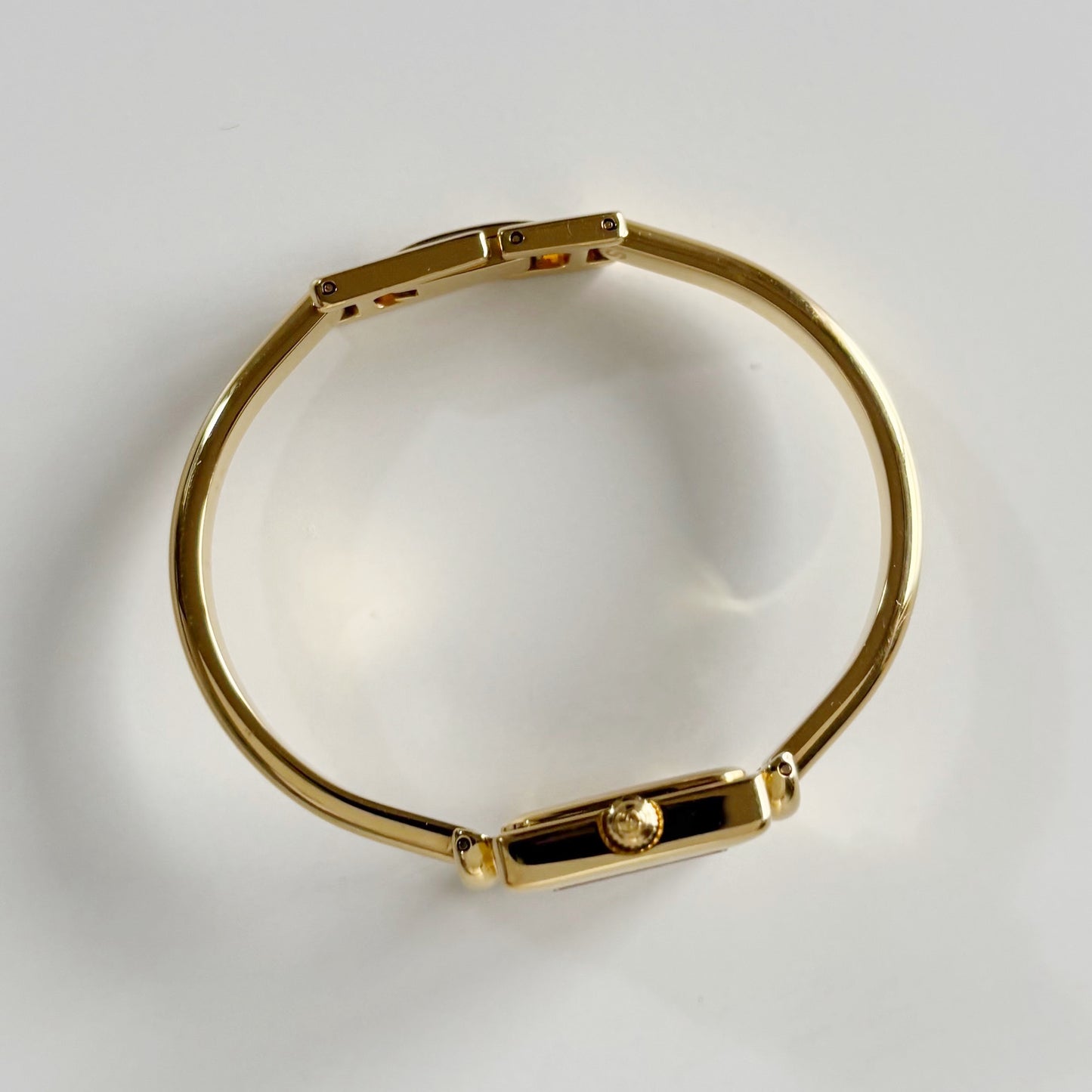 Gucci 1990s Square Dial Gold Plated Bangle Watch (Small)