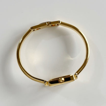 Gucci 1990s Square Dial Gold Plated Bangle Watch (Small)