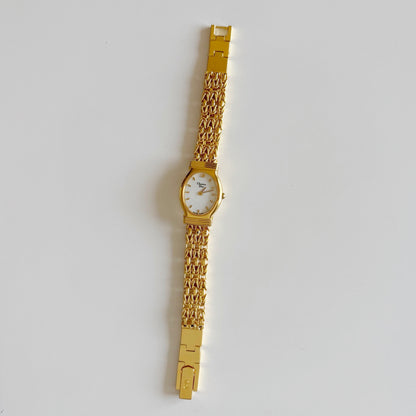 Dior 1990s Oval Dial Gold Plated Watch
