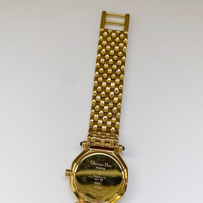 Dior 1990s Octagon Gold Plated Watch